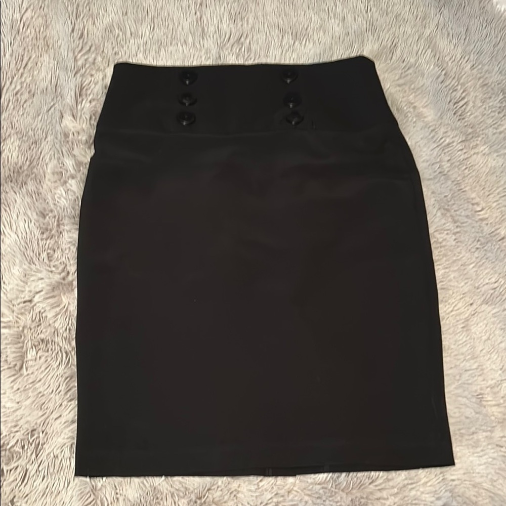 A. Byer Black Knee-Length Pencil Skirt for Work